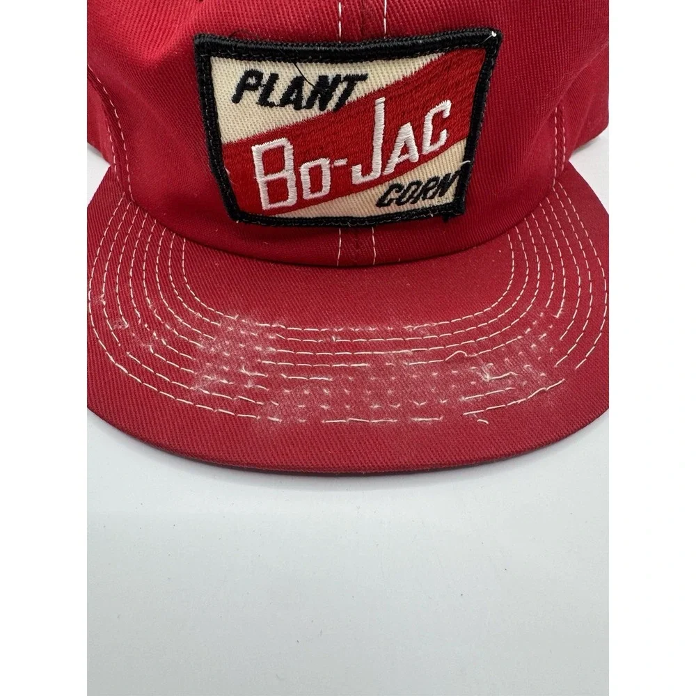 VTG Bo-Jac Corn Patch Snapback Hat Red Farming Trucker Cap K Brand USA